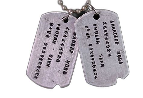Rustic Double Army Tags Light Weight Aluminium Regular Size Dog Tags ...