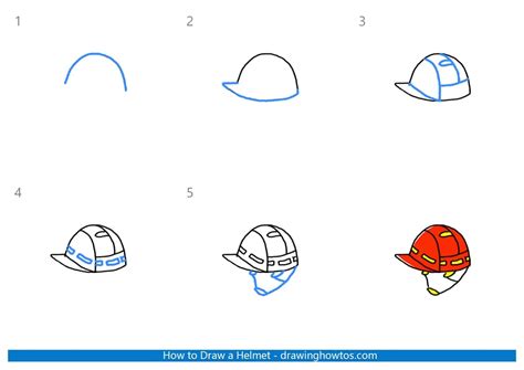 How to Draw a Helmet - Step by Step Easy Drawing Guides - Drawing Howtos