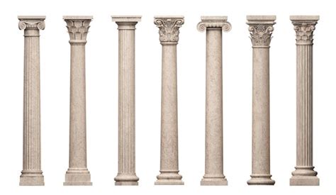 Satz klassischer vintage-marmorsäulen | Premium-Foto