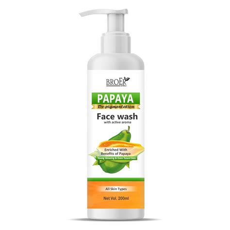 BROER Papaya Face Wash, 200ml | Papaya facial cleanser | De ...