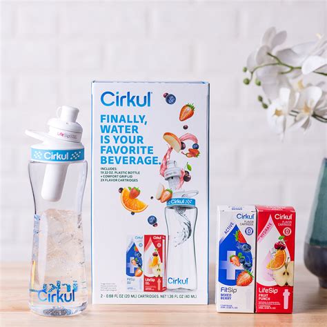 Buy Cirkul 22oz Plastic Water Bottle Starter Kit with Blue Lid and 2 ...