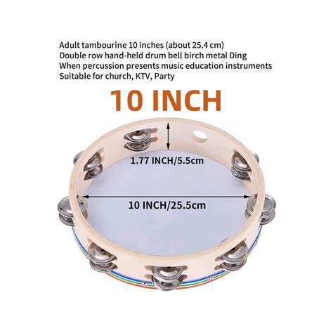 Buy GuangTao king Tambourine 10 inch peace Dove Bible Double Row ...