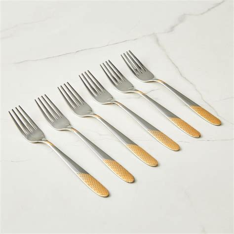 Buy Glister Amara Set of 6 Stainless Steel Baby Forks from Home Centre ...