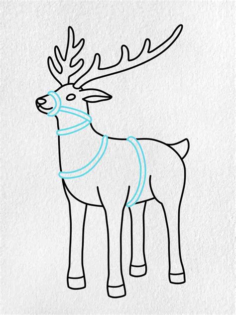 Cute Christmas Reindeer Drawing Easy