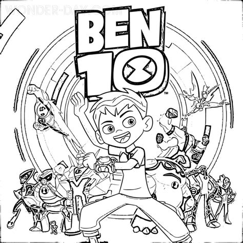 Ben 10 Pictures To Color - Jenny Printable