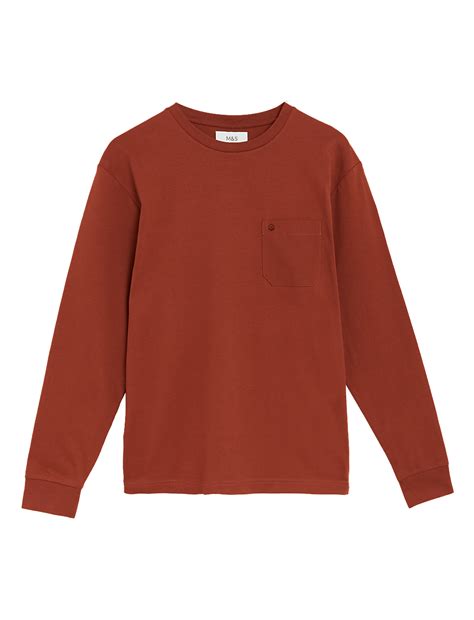 Buy Pure Cotton Long Sleeve T-Shirt at Marks & Spencer