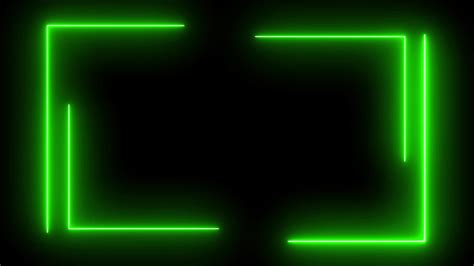 Green neon frame lighting on black background. 4K 60 Fps 13616602 Stock ...