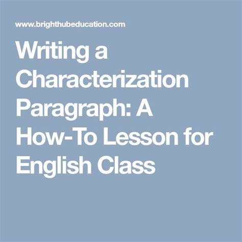 Image result for Characterization Paragraph Examples