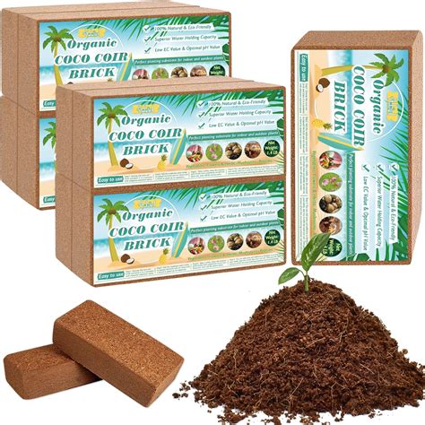 Amazon.com : Halatool 9PCS Organic Coconut Coir Brick Compressed Coco ...