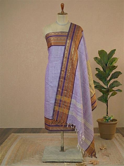 Lavender Plain Kanchi Cotton Dress Material – Rangvarsha Sarees