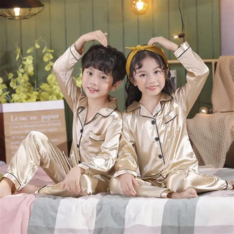 Girls silk on sale pajama set