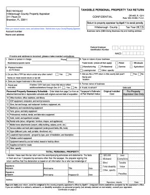Florida Tangible Personal Property Tax Return - Blank Fillable Template ...
