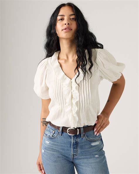 Giselle Ruffle Blouse - White | Levi's® FI