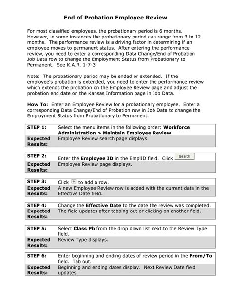 Fillable Online da ks Fillable End of Probation Employee Review Fax ...