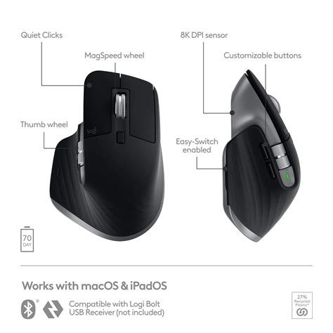 Customer Reviews: Logitech MX Master 3S for Mac Bluetooth Laser Mouse ...