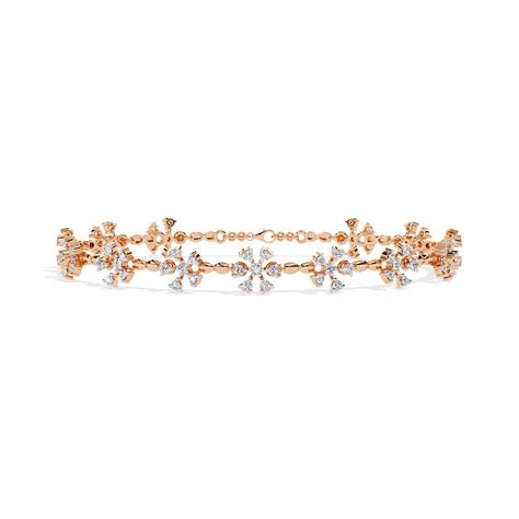 Round Lab Grown Diamonds Bracelet with flower – ecosparckle
