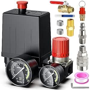 Preciva Air Compressor Pressure Switch Control Valve with 4 Way Valve ...