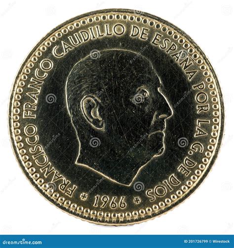 Old Spanish Coin of 1 Peseta, Francisco Franco Stock Image - Image of ...