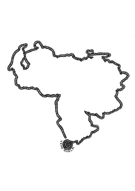 Venezuela Border Drawing by Shanmukha Kanchinakere Annegowda | Saatchi Art