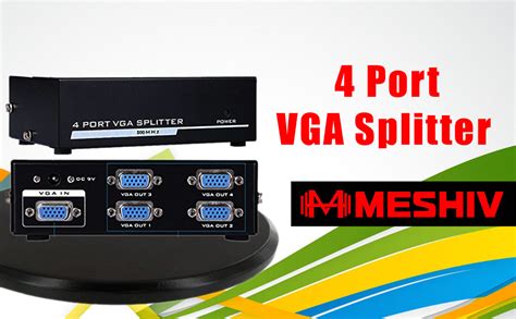 Meshiv 4 Port VGA Splitter Sharing Switch Box I 1x4 VGA Switch 200MHz 4 ...