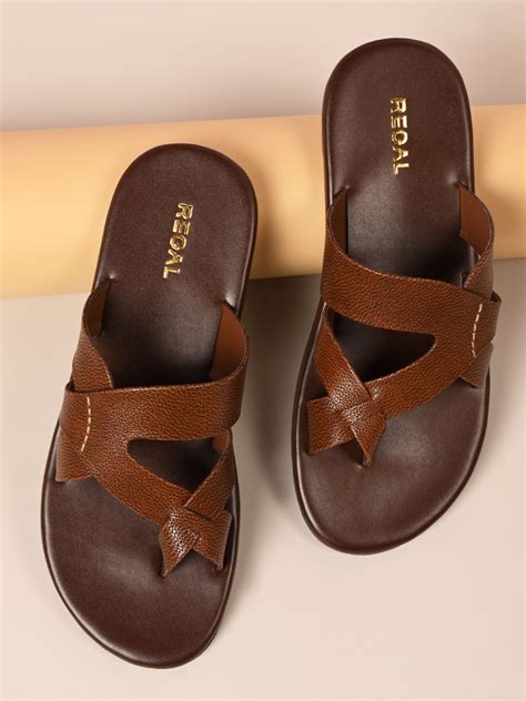 Shop Regal Tan Men Leather Sandals Online.