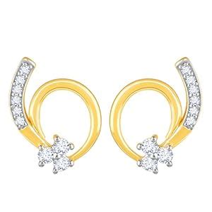 GIVA 14K Yellow Gold Gentle Passion Diamond Earrings|Diwali Rakhi ...