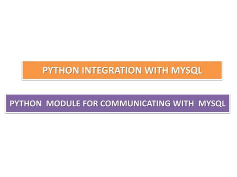 Image result for Python Integration with MySQL