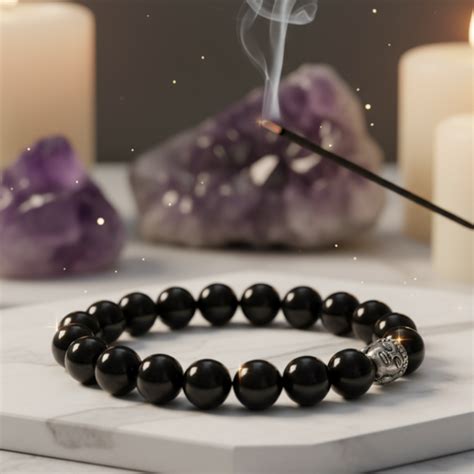 Black Tourmaline Bracelet To Shield Against Negative Vibes-(10mm) – Dr ...