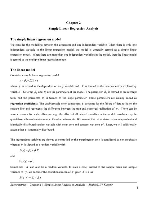 Chapter 2-Econometrics-Simple Linear Regression Analysis - Econometrics ...