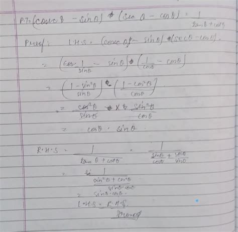 Prove+(cosecQ-sinQ)+(secQ-cosQ)=1/tanQ+cotQ - Brainly.in