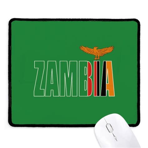 DIYthinker Zambia Country Flag Name Mousepad Stitched Edge Mat Rubber ...
