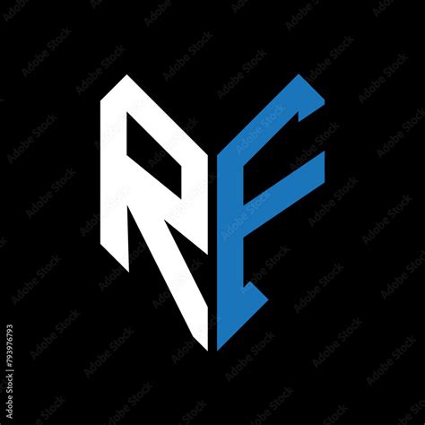RF letter logo design on Black background. RF creative initials letter logo concept. RF letter ...