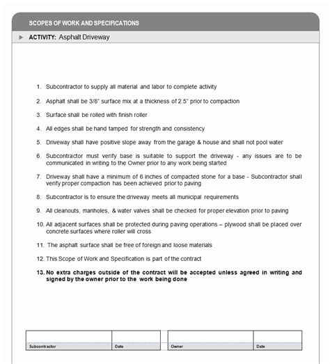 Image result for Scope of Work Example Construction