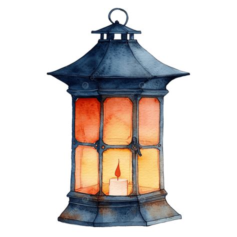 Watercolor Lantern Clip Art, Watercolor, Hand, Draw PNG Transparent ...