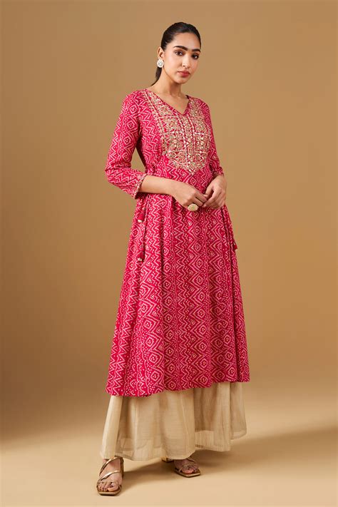 Buy Embroidered Viscose Kurta - Pink Online for Women from AND India ...