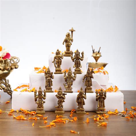 Buy Dashavatar Brass idols 2.5 inch - Budhshiv.com