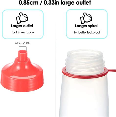 Buy Condiment Squeeze Bottle Wide Mouth, Ondiomn 3 Pack 180ml Clear ...