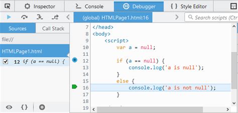 Firefox JavaScript Debugger 的图像结果