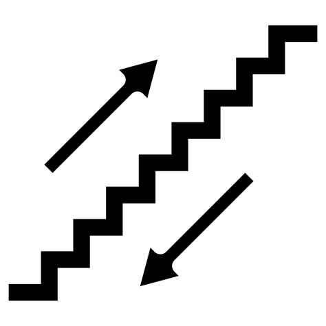Symbol sign. Stairs pictogram, for directions for going up and down the stairs, two way stair ...