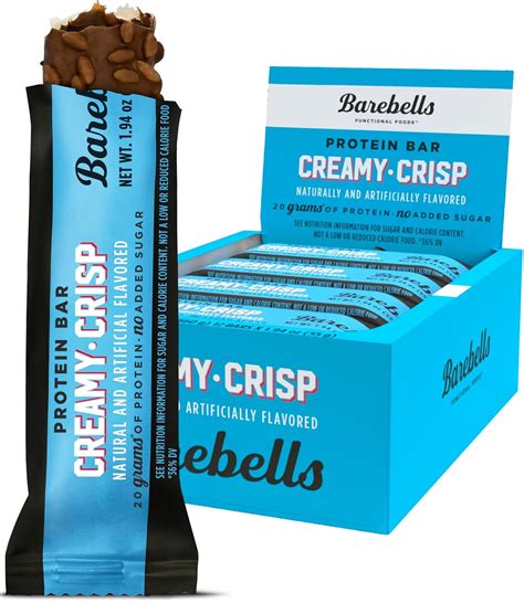Barebells Creamy Crisp Protein Bars, 20g High Protein, No Added Sugar, 1.9oz - 12 Count ...