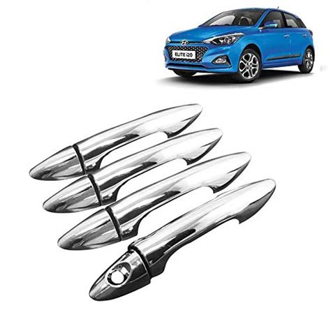 PRIKNIK Chrome Handle Cover Compatible with H-yundai E-lite I20 I-20 ...
