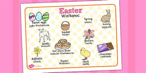 Easter Word Mat Polish Translation