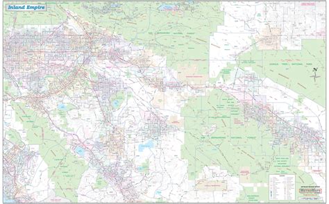 The Inland Empire of Southern California Detailed Region Wall Map - Etsy