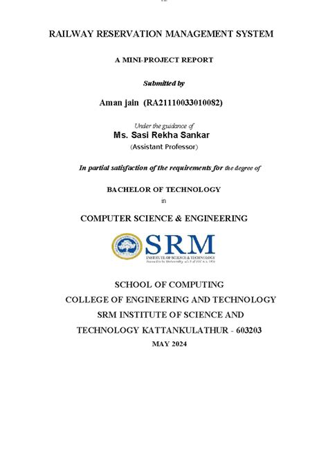 RA2111033010082(DBMS) - RAILWAY RESERVATION MANAGEMENT SYSTEM A MINI ...