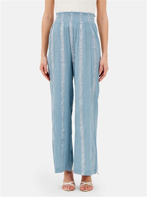 Lurex Striped Trousers Kazo - Women's Straight Leg Trousers for Easy ...