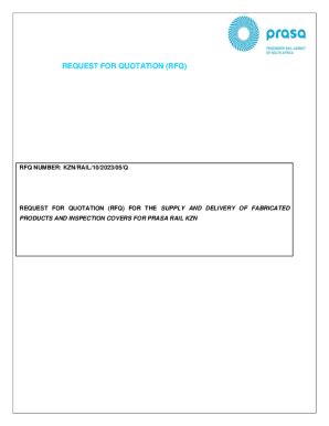 Fillable Online REQUEST FOR QUOTATION (RFQ) FOR THE SUPPLY AND DELIVERY ...