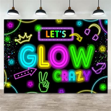 Amazon.com : Wollmix Neon Glow Party Decorations Supplies Backdrop ...