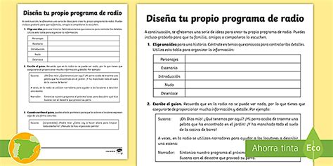 Hoja informativa: Diseña tu propio programa de radio