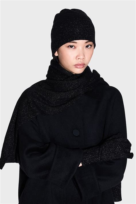 Armani Exchange Simli Yün Karışımlı Örme Bayan Bere XW001519 AF16181 ...