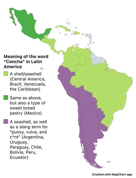 Meaning of the word "Concha" in Latin America... - Maps on the Web